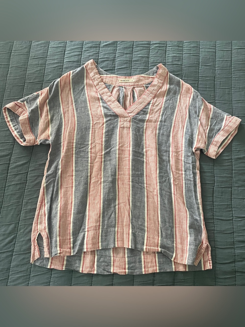 Marine Layer Striped V-Neck Dock Tee
